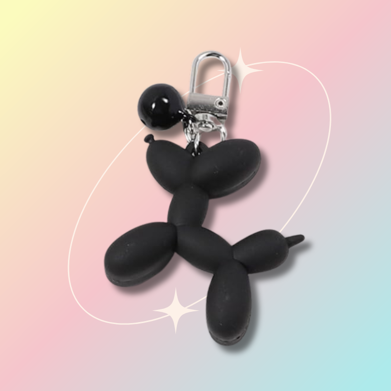 Balloon Dog Ключодържател Черен със звънче