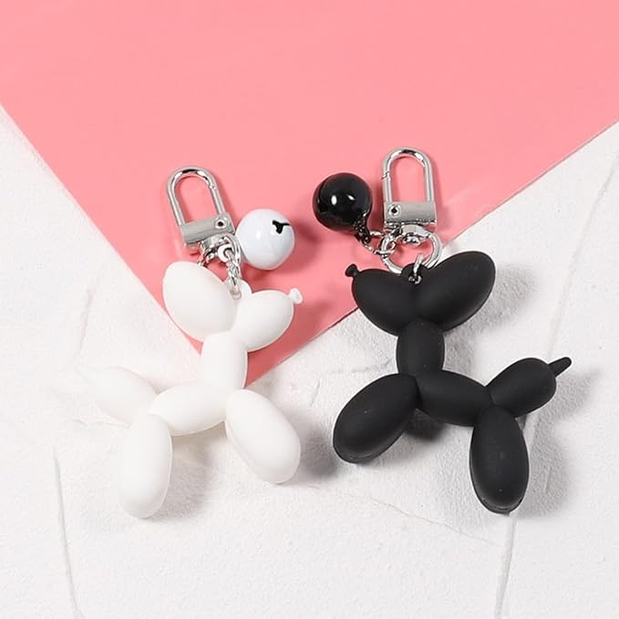 Balloon Dog Ключодържател Черен със звънче