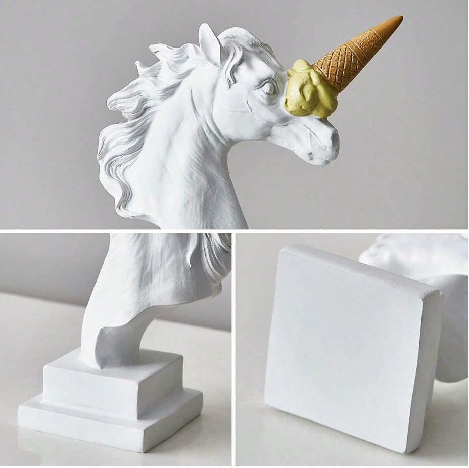 Unicorn Ice Cream Скулптура Жълто